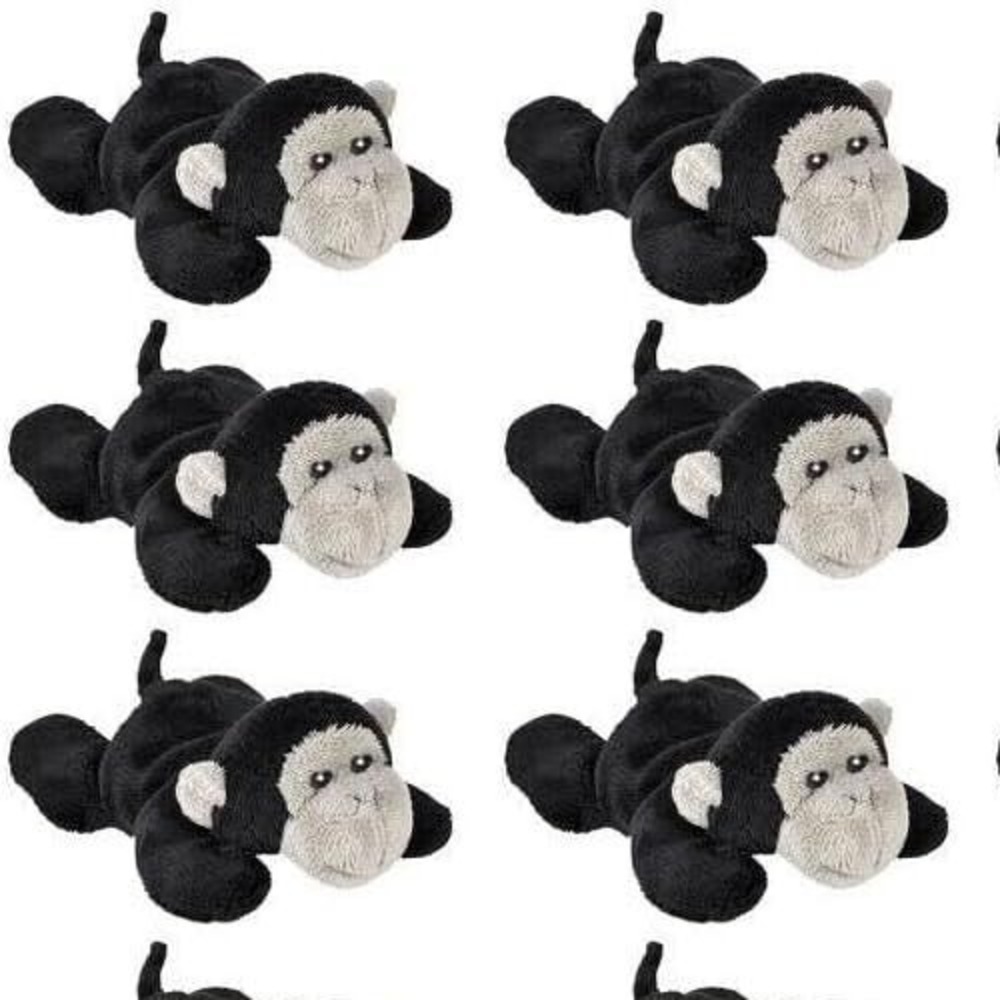 6PK Wildlife Tree 4" Mini Floppy Black Monkeys Animal Kingdom Collection